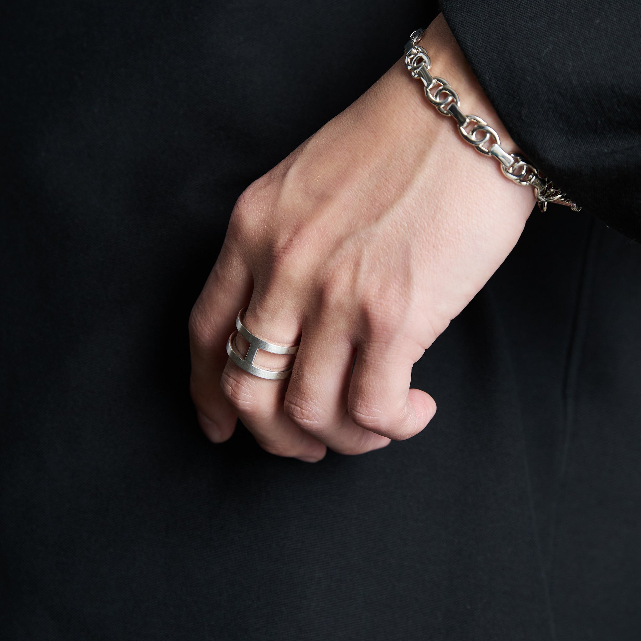 H with Hair Line Ring – XOLO JEWELRY