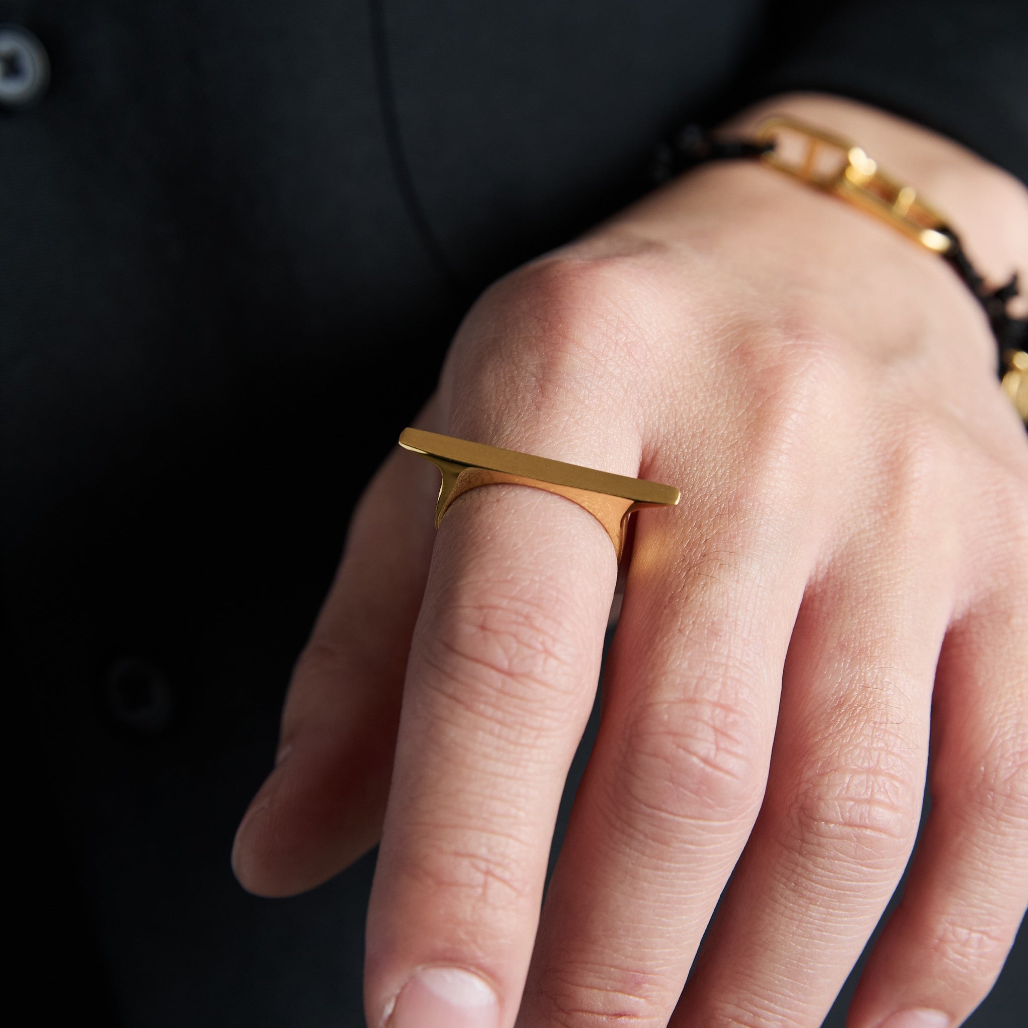 Surface 3D with Hair Line Ring – XOLO JEWELRY