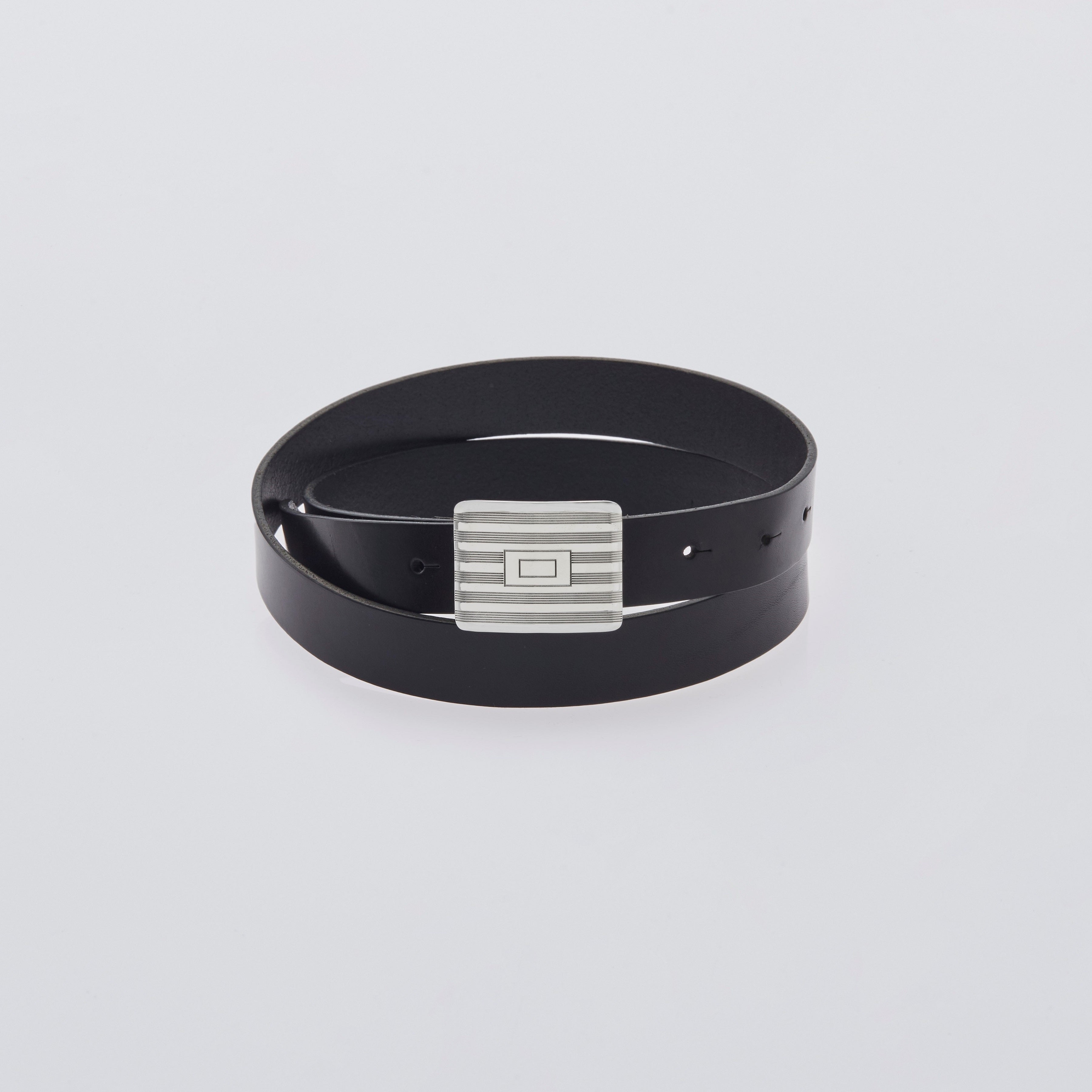 Belt : SP02 Buckle -Black Leather-
