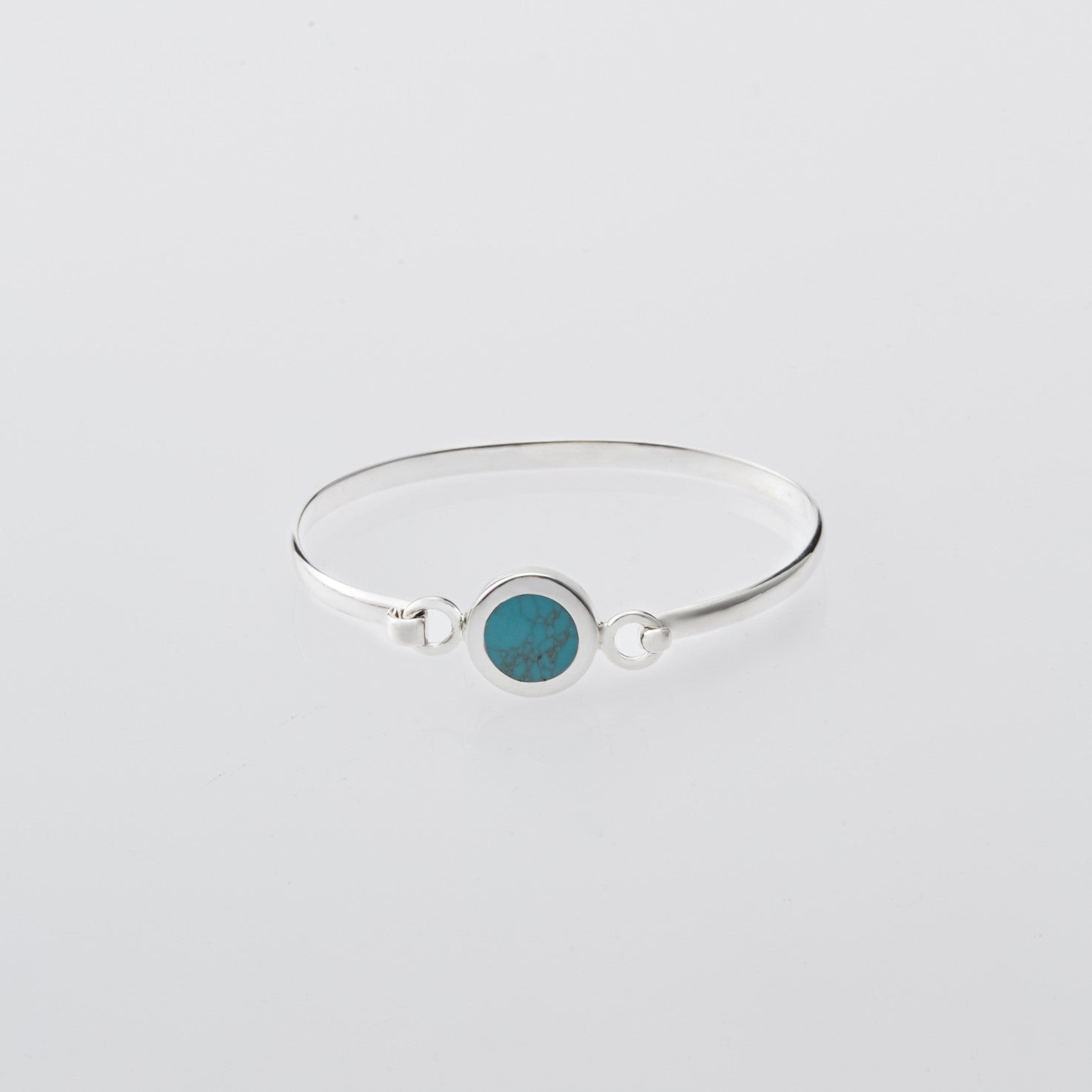 Round Open Bangle with Turquoise – XOLO JEWELRY