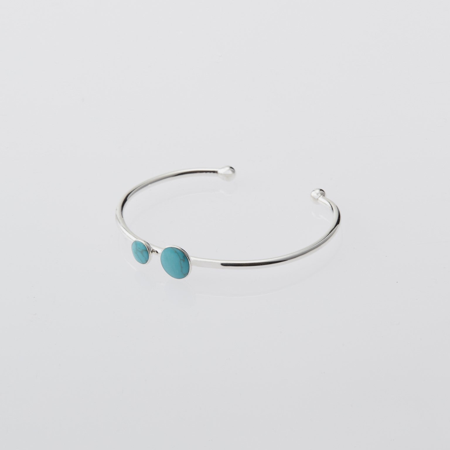 Double Circle Bangle with Turquoise