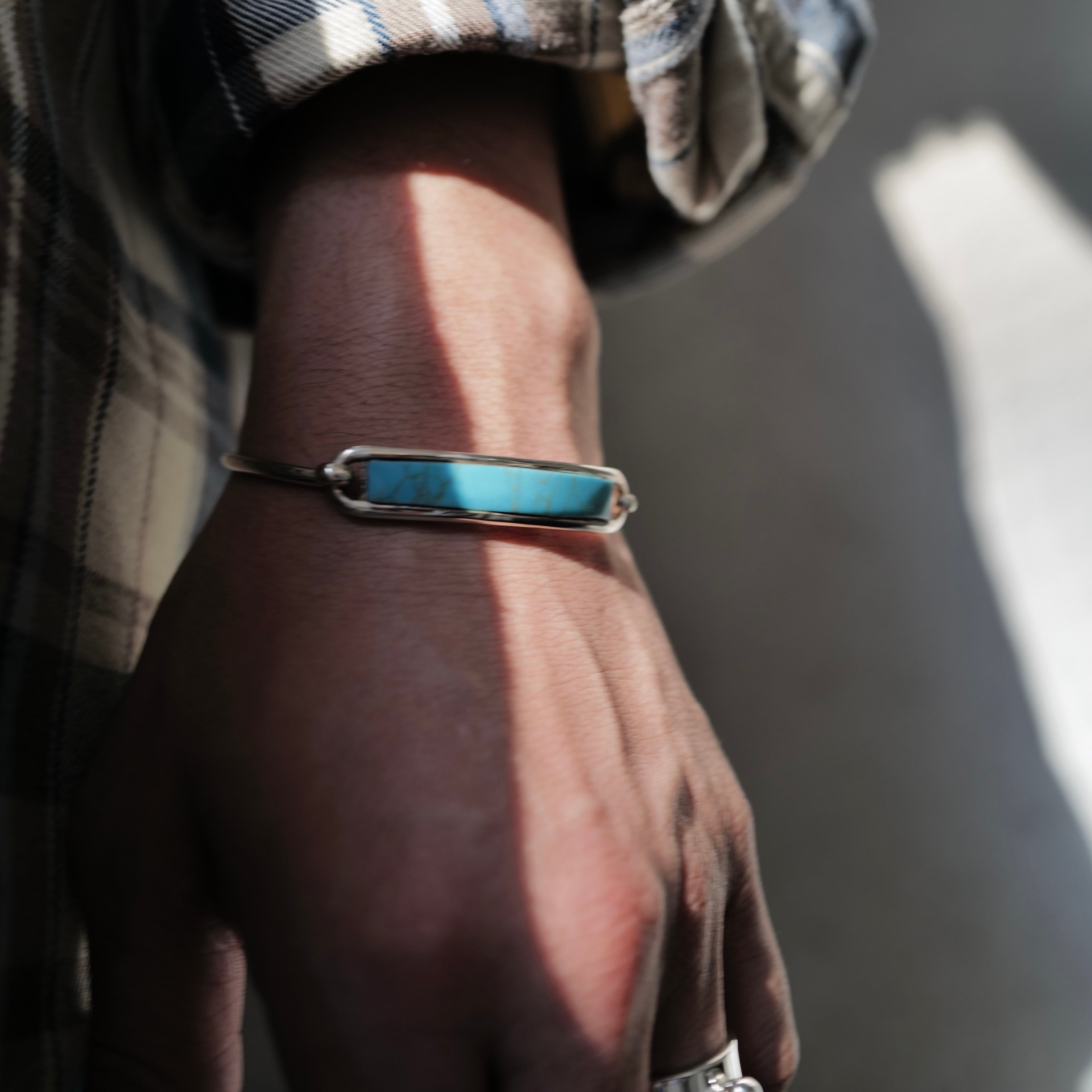 ID Open Bangle with Turquoise